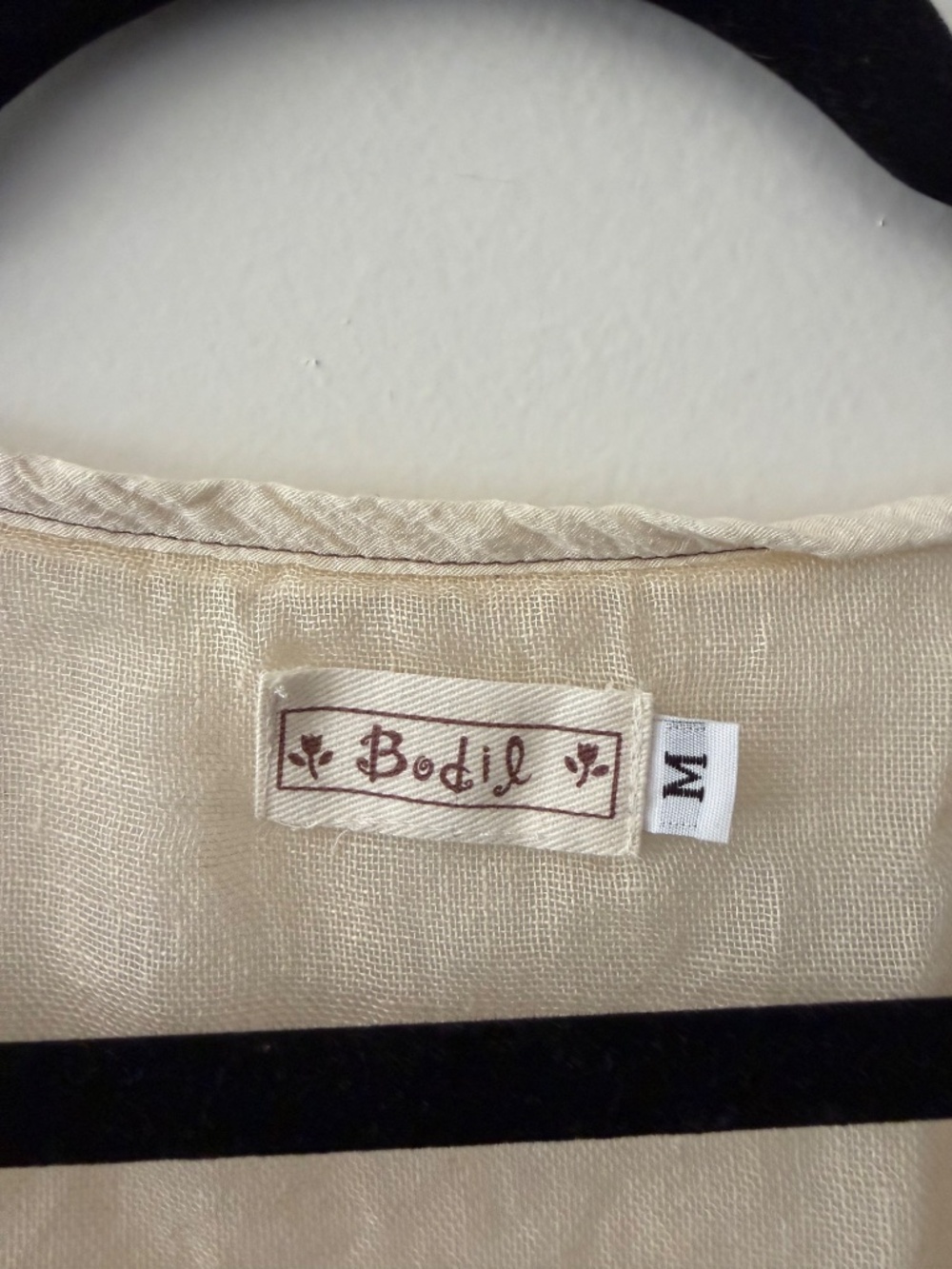 Bodil Sheer Linen Gauzy Oversized Lagenlook Blouse Top Natural Art to Wear MED - Picture 2 of 7